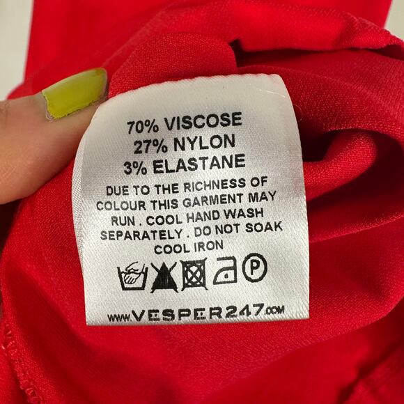 ASOS Vesper Bodycon Red Midi Dress - Picture 7 of 9